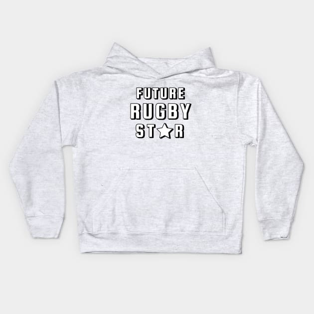 Future Rugby Star Kids Hoodie by Owlora Studios